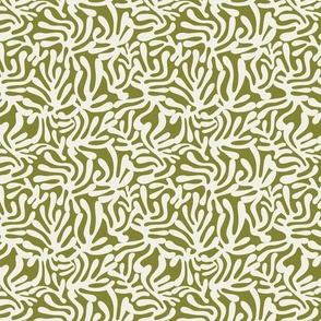 Modern Leaves - Tropical Cut Outs on Olive Green / Medium