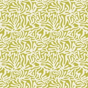 Modern Leaves - Tropical Cut Outs on Apple Green Background / Medium