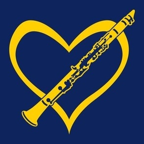Clarinet, Clarinet Love, Clarinet with Heart, Clarinet Player, Marching Band, Color Guard, High School Marching Band, College Marching Band, Orchestra, Navy Blue & Gold, Maize and Blue