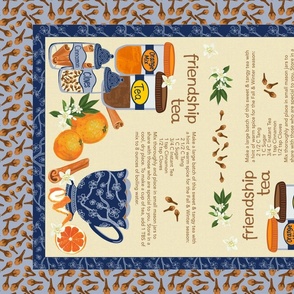 Friendship Tea Recipe - Blue and Yellow Tea Towel