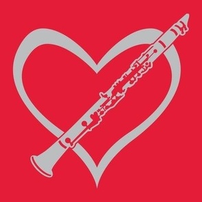 Clarinet, Clarinet Love, Clarinet with Heart, Clarinet Player, Marching Band, Color Guard, High School Marching Band, College Marching Band, Orchestra, Scarlet Red & gray, Red & Silver