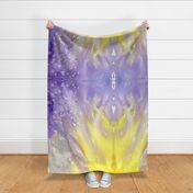 Loose Abstract Ombre Watercolor Wash Purple and Yellow Painting - Jumbo