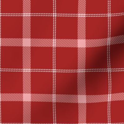 White and Light Pink on Red Check Plaid