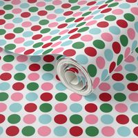 polka dots multi one MED red green blue pink - christmas wish collection