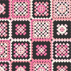 granny square crochet in bloom l pink 