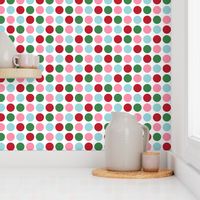 polka dots multi one LG red green blue pink - christmas wish collection