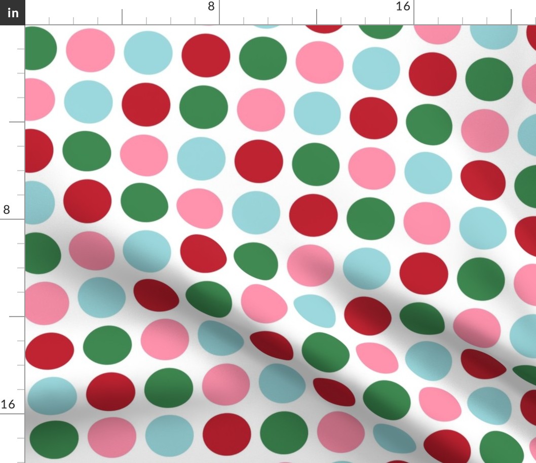 polka dots multi one LG red green blue pink - christmas wish collection