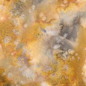 Loose Abstract Ombre Watercolor Wash Yellow and Brown Painting - Jumbo