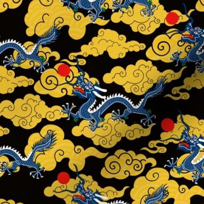 Japanese Clouds and Dragons - Small Version