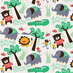 Jungle Animals on Natural