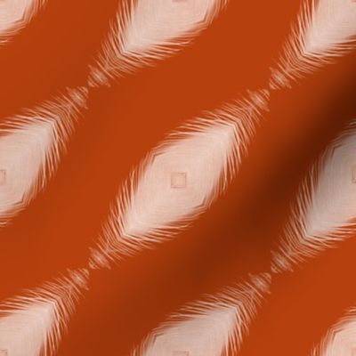 Rust orange diagonal feathers / small
