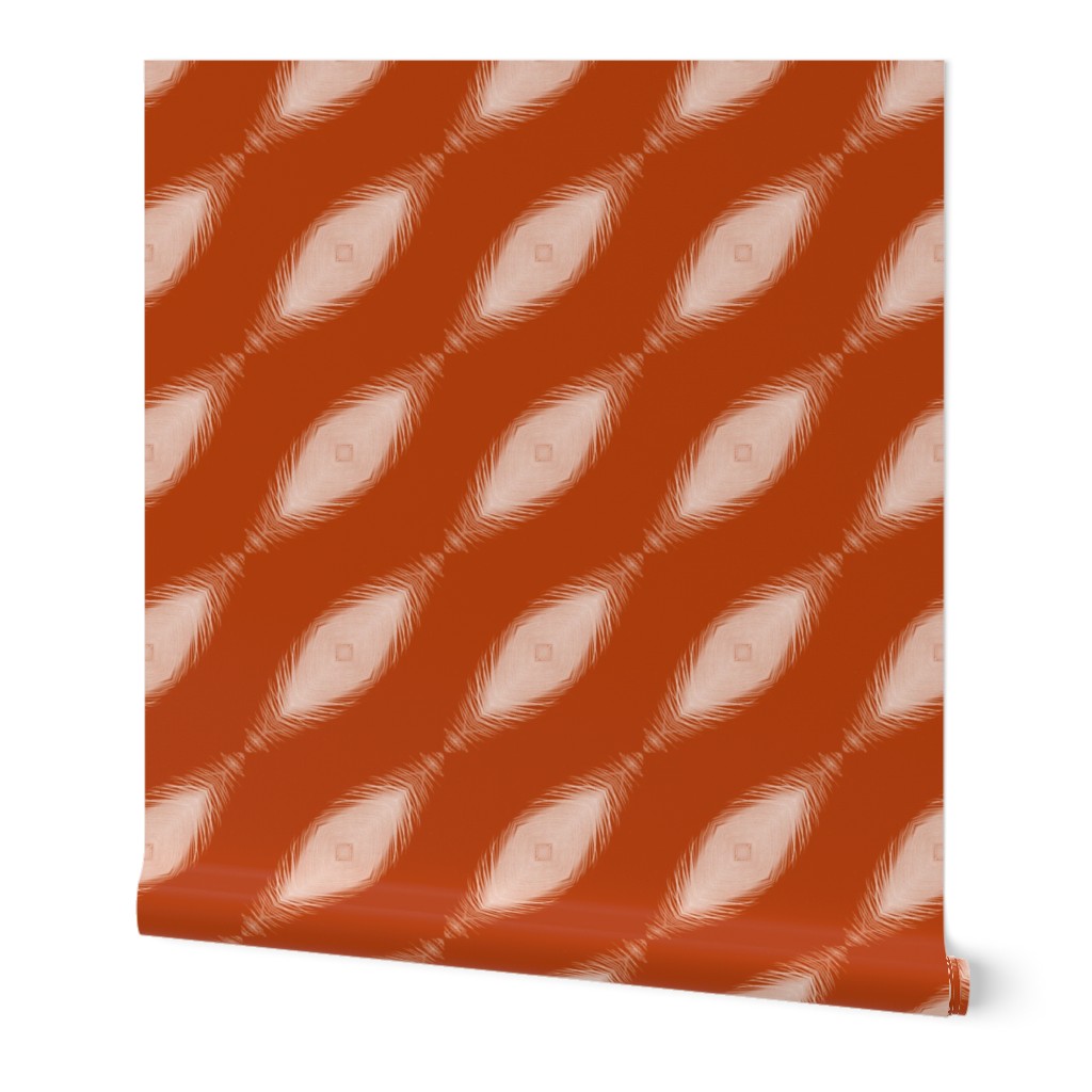 Rust orange diagonal feathers/  medium