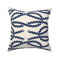 Nautical Square Knot - Rope - Coastal Chic Collection - Cassic Navy on Ivory BG