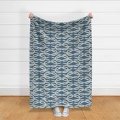 Nautical Square Knot - Rope - Coastal Chic Collection - Ivory on Admiral Blue BG
