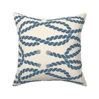 Nautical Square Knot - Rope - Coastal Chic Collection - Admiral Blue on Ivory BG