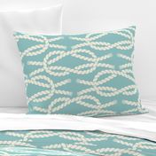 Nautical Square Knot - Rope - Coastal Chic Collection - Ivory on Opal Green BG