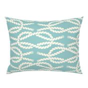 Nautical Square Knot - Rope - Coastal Chic Collection - Ivory on Opal Green BG