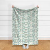 Nautical Square Knot - Rope - Coastal Chic Collection - Opal Green on Ivory BG