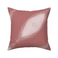 Marsala Pink Diagonal Feathers / Large