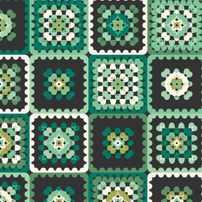 granny square crochet in bloom l green