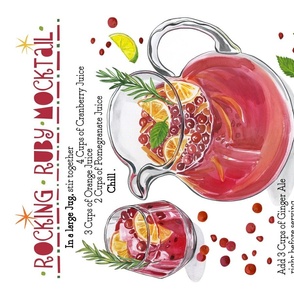 Rocking Ruby Mocktail Festive Recipe Teatowel