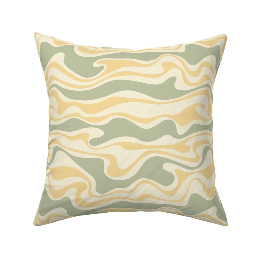 Marbled Boho Stripes Sage Green and Sunny Yellow