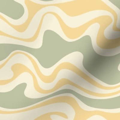 Marbled Boho Stripes Sage Green and Sunny Yellow