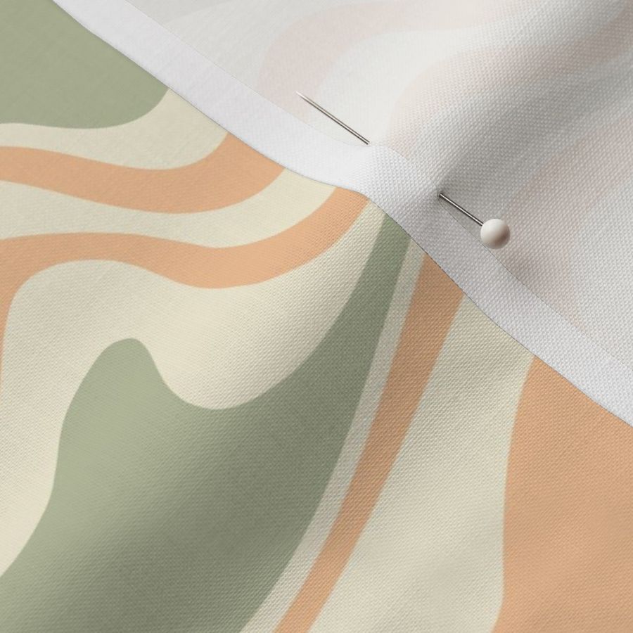 Marbled Boho Stripes Sage Green and Sweet Orange