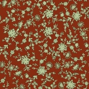 Flower ditzy on dark red