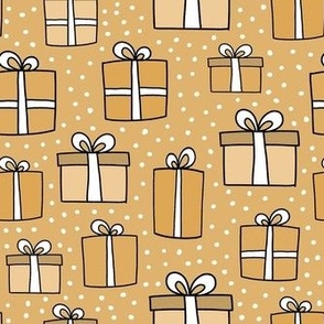 Medium Scale Gifts Presents Joyful Christmas Doodles in Gold