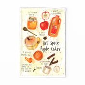 Watercolor Recipe for Hot Spice Apple Cider