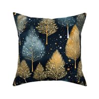 Blue & Gold Winter Forest - large