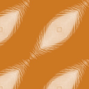 Ochre diagonal feathers / large