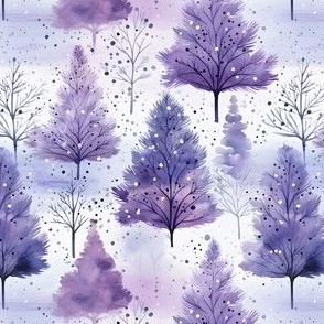 Purple Watercolor Forest - small