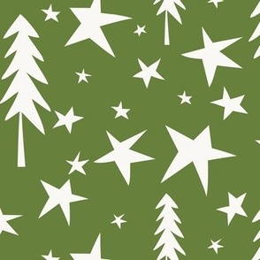 Wish Upon A Star - Christmas Green Ivory Large