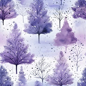 Purple Watercolor Forest - large