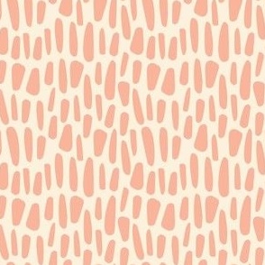 Fresh Field in Coral Pink on Cream