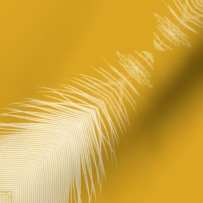Goldenrod diagonal feathers / large