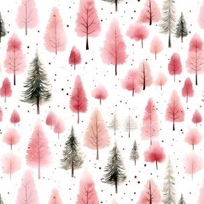 Pink Watercolor Forest - small