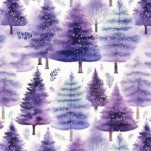 Purple Watercolor Forest - small
