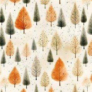 Fall Watercolor Forest - small