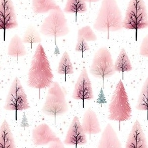 Pink Watercolor Forest - small