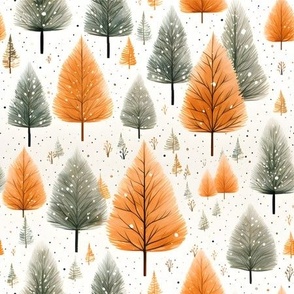 Fall Watercolor Forest - medium