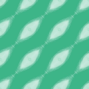 Mint Green diagonal feathers / medium