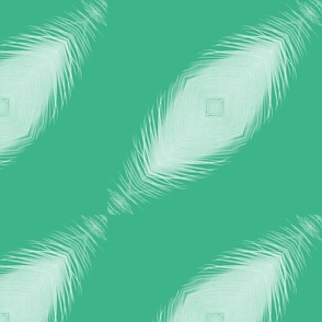 Mint Green diagonal feathers/ large