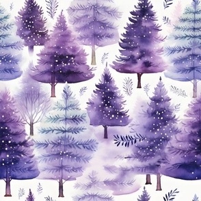 Purple Watercolor Forest - medium