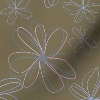 Pastel Sketch Flowers