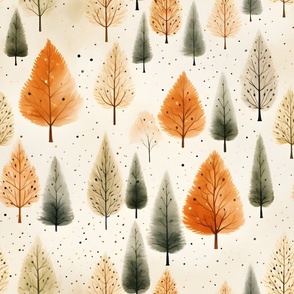 Fall Watercolor Forest - large