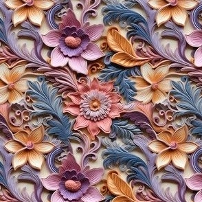 Floral Elegance in High Relief