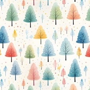 Rainbow Watercolor Forest - small